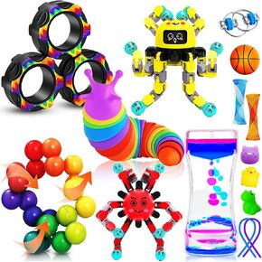 15 Pack Sensory Fidget Toys Pack for Kids Age 5-7, 8-12, Autism Sensory Figette Toys Adult Quiet Fidgets Valentines Gifts Classroom Calm Down ADHD Stress Anxiety Fidget Box Easter Basket for Teens