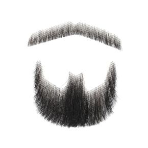 Parceria Realistic Mustache, Alternative Adhesive Handmade Brown Stick on Mustache, Well Cutted Lace Based Fake Beard for Men Theatrical, Holiday, Drama, Party, Movie