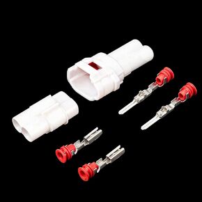 10 Sets 2 Pin Waterproof Wire Connectors Fit for Sumitomo MT090 Auto Motorcycle Harness Plug 6187-2171 6180-2181 Electrical Quick Connector Kit Substitutable 6180-2321 6187-2311, White