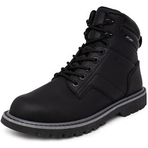 Nautica Mens Casual Lace Up Ankle Boots High Water & Slip Resistant Outdoor Lightweight Utility Leather Shoes for Work, Winter, Walking, Construction.