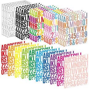 Letter Stickers 30 Sheets 1500 PCS Large Alphabet Sticker 2 Inch Vinyl Self Adhesive Stick on Stickers for Water Bottles Cup Mailbox Number Address Craft Scrapbooking Bulletin Board Decor Multicolor