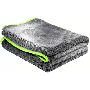 Twist Drying Towel Super Absorbent 600GSM - 35.4'' x 23.6'' inches, Gray Color, Rapid Drying, Large Cleaning, Lint-Free Detailing, High Absorption Microfiber Towels for Cars
