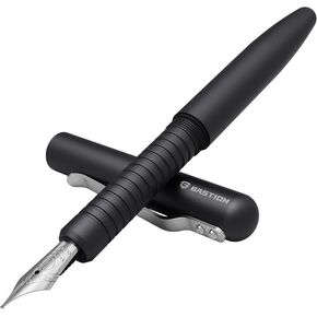 BASTION® Luxury Fountain Pen, Every Day Carry Pen with Ultra Fine Tip for Birthday Gift, Travel Pen for Work & School - Titanium