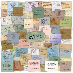 240PCS Vintage Motivational Quote Stickers, Typewriter Style Scrapbook Stickers, Famous Words Literary Inspirational Journaling Stickers Planner Bullet Journal Supplies