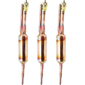 3 PCS Filter Drier Refrigerant Liquid Line with Charging Valve,25GR 1/4 X 1/4