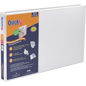 Heavy Duty 11 x 17 Inch Landscape Spreadsheet View Binder, 1.5 Inch, Locking Angle D Ring, Black (94021)