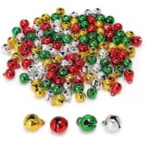 1/4 Inch Jingle Bells Small Bell Mini Bells, Tiny Crafts Bells, DIY for Christmas Home Making Ornaments Wreath Pet Decorations Bracelet Anklets Necklace Knitting Jewelry Making 120 Pcs, Gold