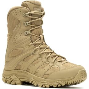 Merrell Men's Moab 3 Tactical 8" Zip Waterproof Military Boot, Dark Coyote, 5