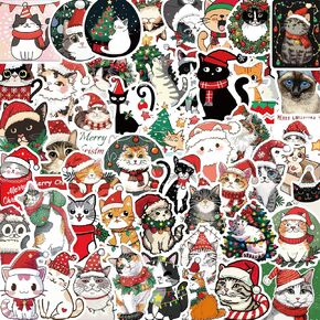 Cat Cartoon Stickers for Water Bottle Waterproof Vinyl Toy Stickers Decals for Kids Tablet Scrapbook Binders Luggage Skateboard Educational School Reward Supplies in Kuwait