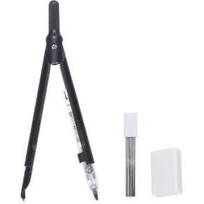 M&G Compass for Geometry, Metal Compass with Extra Leads and Eraser Geometry Math Drafting Drawing Measuring Tools for Classroom Office Supplies, Black