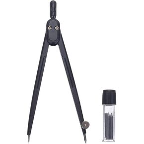 M&G Compass for Geometry, Metal Compass with Extra Leads Geometry Math Drafting Drawing Measuring Tools for Classroom Office Supplies, Black