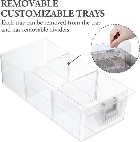 MyGift 11 Inch Smoke Gray Transparent Arts and Crafts Sewing Supplies Storage Organizer Case with White Accents, 24 Customizable Compartments, and 6 Drawers with Removable Dividers in Saudi Arabia