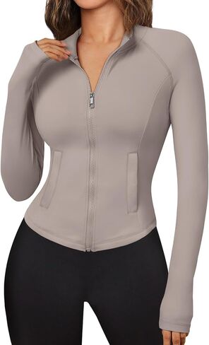 Trendy Queen Women's Athletic Full Zip Lightweight Jacket Long Sleeve Workout Tops Slim Fit Hoodies in Saudi Arabia