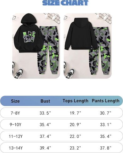 Boys Clothes Camo Boys Outfits Letter Printing Pullover Hoodie and Pants 2Pcs Winter Kids Clothes Boys for 7-14 Years in Saudi Arabia