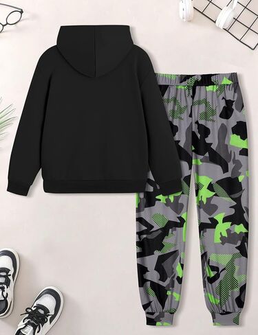 Boys Clothes Camo Boys Outfits Letter Printing Pullover Hoodie and Pants 2Pcs Winter Kids Clothes Boys for 7-14 Years in Saudi Arabia