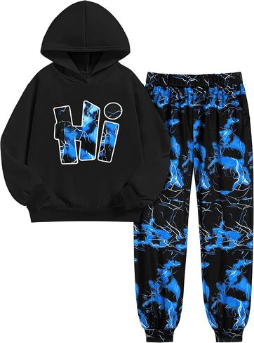 Boys Clothes Camo Boys Outfits Letter Printing Pullover Hoodie and Pants 2Pcs Winter Kids Clothes Boys for 7-14 Years in Saudi Arabia