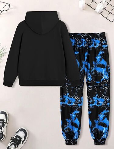 Boys Clothes Camo Boys Outfits Letter Printing Pullover Hoodie and Pants 2Pcs Winter Kids Clothes Boys for 7-14 Years in Saudi Arabia