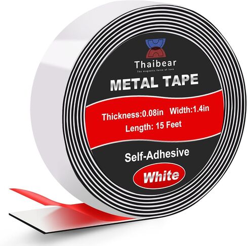 Thaibear Metal Tape for Magnets (1.4'' Wide x 5 ft Long) Flexible Metal Strips Self Adhesive, Ferrous Tape Stick Thin Metal Strips Roll for Magnets in Saudi Arabia