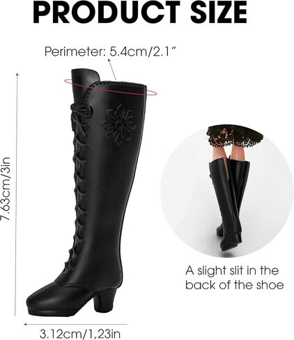 2 Pairs Doll Boots Shoes Wear Clothes Outfit Handmade Costumes Replacement for 1/6 Doll Fashionable Cowboy Wearing Fashion (Pink, Black) in Saudi Arabia