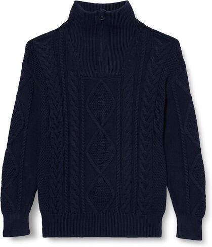 Amazon Essentials Boys and Toddlers' Quarter-Zip Cable-Knit Relaxed-Fit Sweater in Saudi Arabia