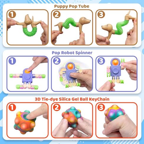 (100 Pcs) Fidget Toys Pack, Party Favors Stress Relief & Anxiety Relief Sensory Toy， Classroom Prizes Pinata Filler Treasure Box，Stocking Stuffers Gifts for Kids Boys Girls Teens in Saudi Arabia