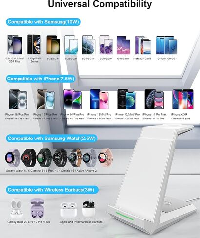 ADADPU 3 in 1 Wireless Charging Station for Samsung Galaxy Devices in Kuwait