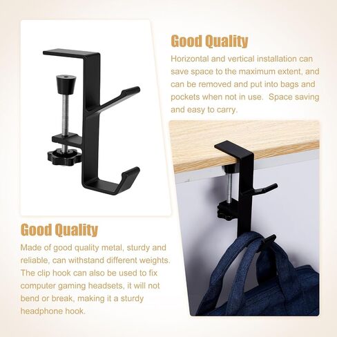 2pcs Desk Handbag Hanger, Metal Mount Purse Holder Hook Adjustable Desk Bag Clamp Branch Shaped Desk Mount Backpack Hook, Keeping Tidy and Clean (Grey) in Saudi Arabia