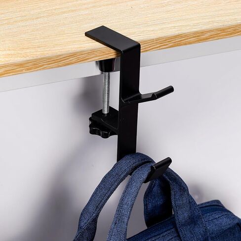 2pcs Desk Handbag Hanger, Metal Mount Purse Holder Hook Adjustable Desk Bag Clamp Branch Shaped Desk Mount Backpack Hook, Keeping Tidy and Clean (Grey) in Saudi Arabia