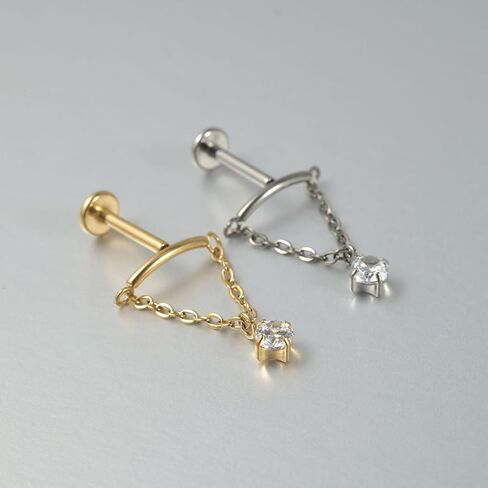 Hidden Helix Earring Dangle Threadless Flat Back Earrings for Women Helix Piercing Jewelry Hypoallergenic Cartilage Earring for Multiple Piercing Small Flatback Stud Earrings in Kuwait