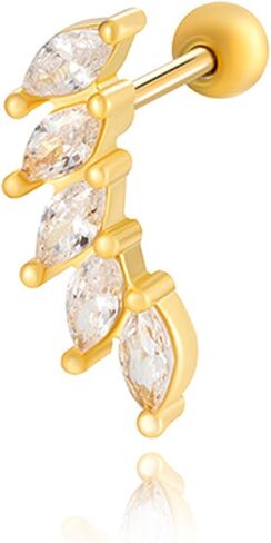 Hidden Helix Earring Dangle Threadless Flat Back Earrings for Women Helix Piercing Jewelry Hypoallergenic Cartilage Earring for Multiple Piercing Small Flatback Stud Earrings in Saudi Arabia
