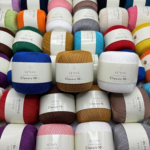 S Sensy Classic Size 10-Mercerized Giza Cotton #0 Lace Yarn White 618 Yards in Saudi Arabia