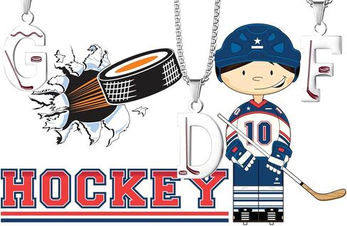 Stainless Steel Hockey Letters Necklace Teammates Graduation Season Team Player Pendant with Chain in Saudi Arabia