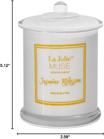 LA JOLIE MUSE Scented Candle, Fresh Linen Candle, Luxury Candle Gift with Gift Box, Aesthetic Candle for Aromatherapy, 70 Hours Burning Time, Natural Soy Candle, House Warming Gift for Women & Men in Kuwait