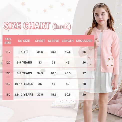 Girls' Cardigan Toddler Long Sleeve Sweater School Uniforms Sweater Button Up Knit Jacket Outwear in Saudi Arabia