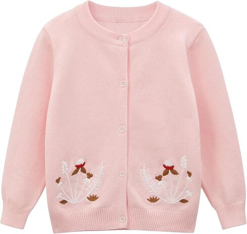 Girls' Cardigan Toddler Long Sleeve Sweater School Uniforms Sweater Button Up Knit Jacket Outwear in Saudi Arabia