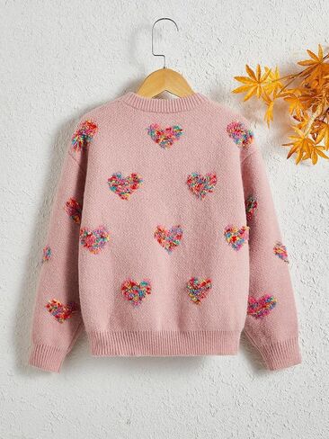 SHENHE Girl's Casual Cute Crewneck Long Sleeve Pullover Sweater Jumper Tops in Saudi Arabia
