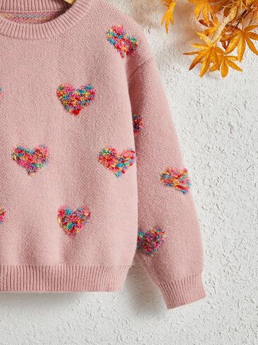 SHENHE Girl's Casual Cute Crewneck Long Sleeve Pullover Sweater Jumper Tops in Saudi Arabia