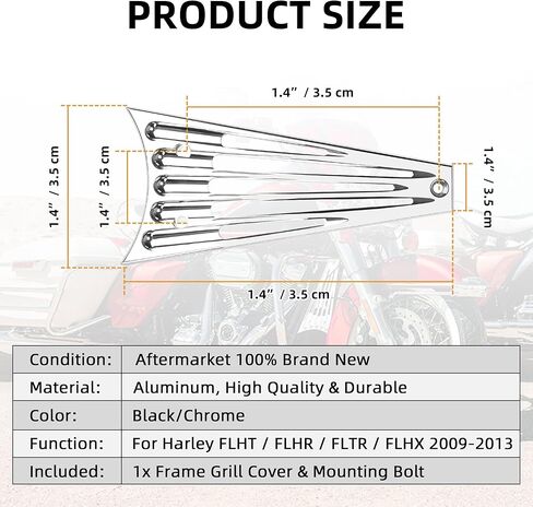 CNC Front Radiator Frame Grill Cover Guard Protector Fit for Harley Electra Glide Road King Street Glide FLHT FLHR FLTR FLHX 2014 2015 2016 Accessories (Black) in Kuwait