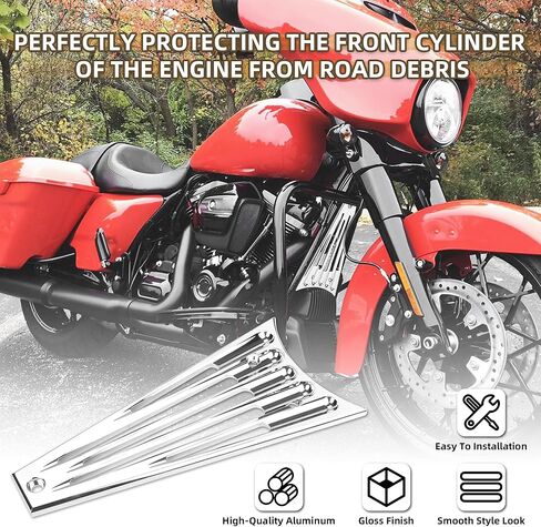CNC Front Radiator Frame Grill Cover Guard Protector Fit for Harley Electra Glide Road King Street Glide FLHT FLHR FLTR FLHX 2014 2015 2016 Accessories (Black) in Kuwait