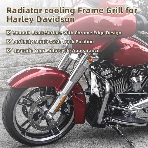 CNC Front Radiator Frame Grill Cover Guard Protector Fit for Harley Electra Glide Road King Street Glide FLHT FLHR FLTR FLHX 2014 2015 2016 Accessories (Black) in Kuwait
