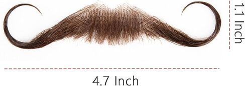 Fake Beard Human Hair Realistic Fake Mustache for Men, Full Hand-tied Invisible Lace Based Fake Facial Hair Brown False Goatee Beards for Halloween Cosplay Costume Party Drama in Saudi Arabia
