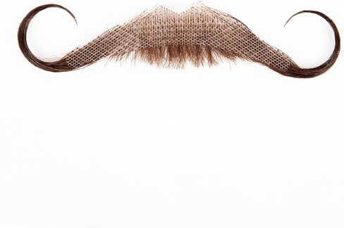 Fake Beard Human Hair Realistic Fake Mustache for Men, Full Hand-tied Invisible Lace Based Fake Facial Hair Brown False Goatee Beards for Halloween Cosplay Costume Party Drama in Saudi Arabia
