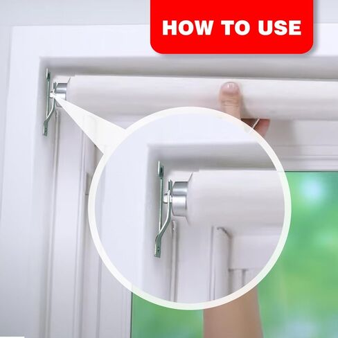 أجهزة ستائر مذهلة داخل دعامات تثبيت قابلة للتعديل للظلال ذات النمط الكلاسيكي - ملاءمة آمنة للبكرات المعدنية - 4 أزواج مع براغي in Kuwait