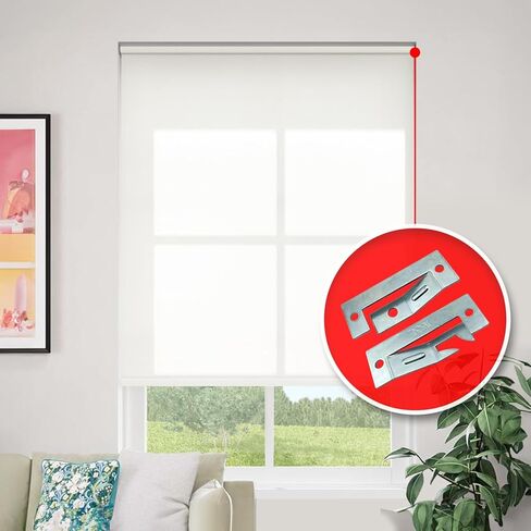 أجهزة ستائر مذهلة داخل دعامات تثبيت قابلة للتعديل للظلال ذات النمط الكلاسيكي - ملاءمة آمنة للبكرات المعدنية - 4 أزواج مع براغي in Kuwait