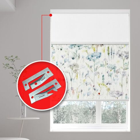 أجهزة ستائر مذهلة داخل دعامات تثبيت قابلة للتعديل للظلال ذات النمط الكلاسيكي - ملاءمة آمنة للبكرات المعدنية - 4 أزواج مع براغي in Kuwait