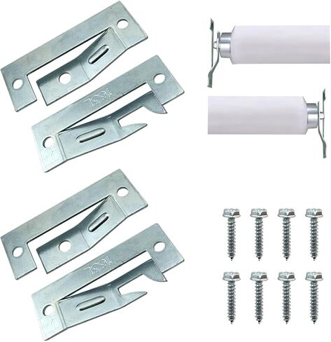 أجهزة ستائر مذهلة داخل دعامات تثبيت قابلة للتعديل للظلال ذات النمط الكلاسيكي - ملاءمة آمنة للبكرات المعدنية - 4 أزواج مع براغي in Kuwait