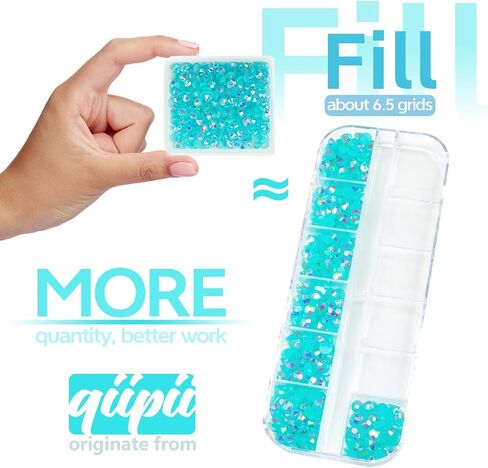 Aquamarine AB Resin Rhinestones for Crafting 3mm 4mm 5mm Lake Blue AB Flatback Jelly Rhinestones Bulk SS10 SS16 SS20 Non-Hotfix Water Blue Stones Diamonds for Nails Face Makeup Tumblers Crafts in Kuwait