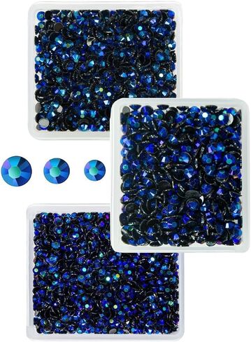 Aquamarine AB Resin Rhinestones for Crafting 3mm 4mm 5mm Lake Blue AB Flatback Jelly Rhinestones Bulk SS10 SS16 SS20 Non-Hotfix Water Blue Stones Diamonds for Nails Face Makeup Tumblers Crafts in Kuwait