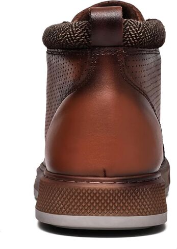 Men's Casual Leather Sneaker Boots - Mid-Top Fashion Dressy Oxford Sneaker Ankle Boot Daily Walking Shoes for Men in Kuwait