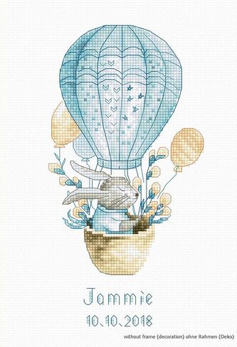 Lucas B1150 Rabbit in a Flying Balloon - Cross Stitch Kit S in Saudi Arabia